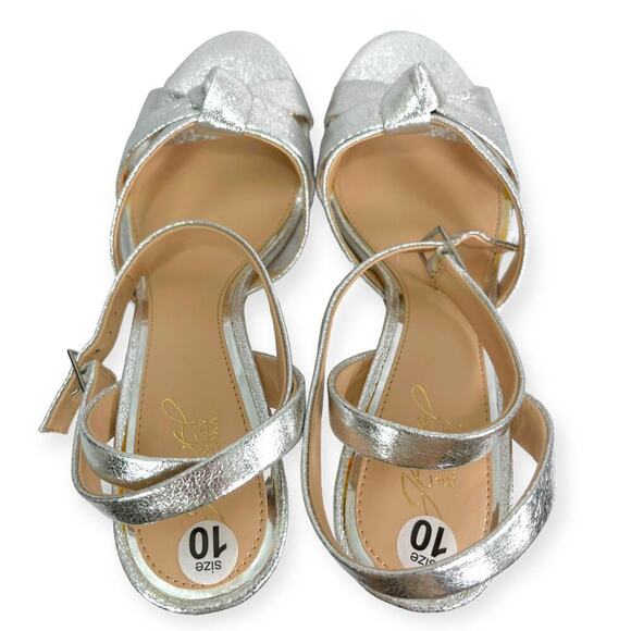 Jewel Badgley Mischka Rhonda Satin Knotted Stiletto Heels Sandals Size 10 NEW - Picture 8 of 13